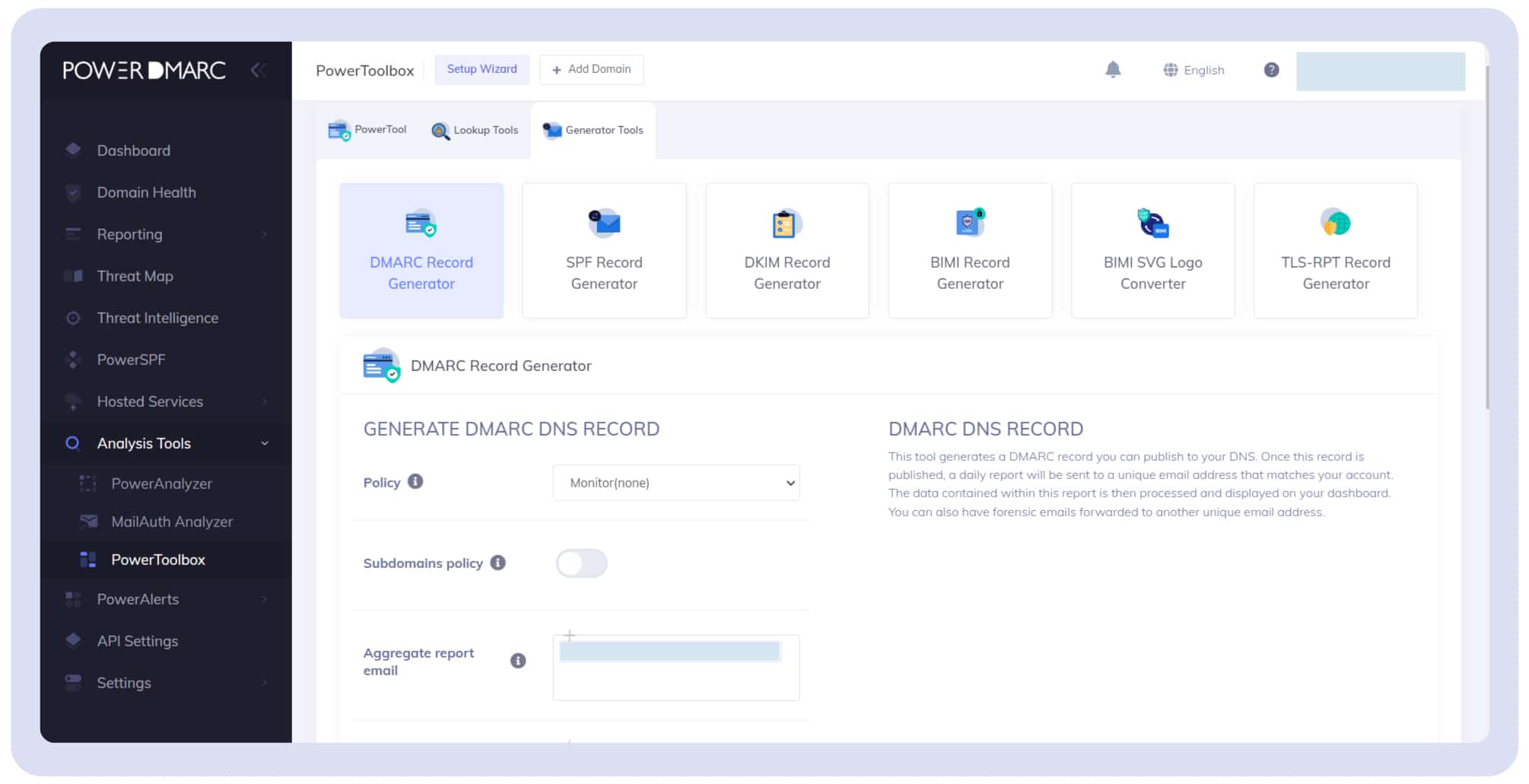 Generate Your DMARC record 