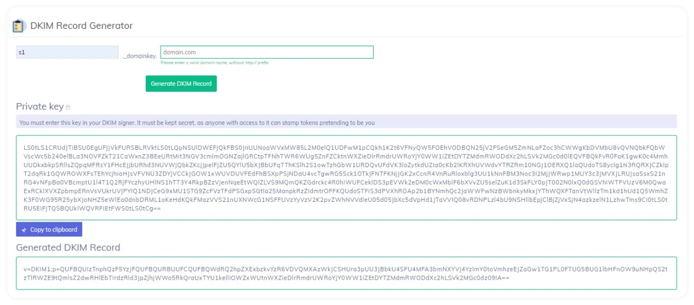 più record DKIM