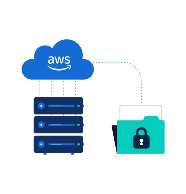 お客様のデータはAWSのサーバーに安全にホストされます。