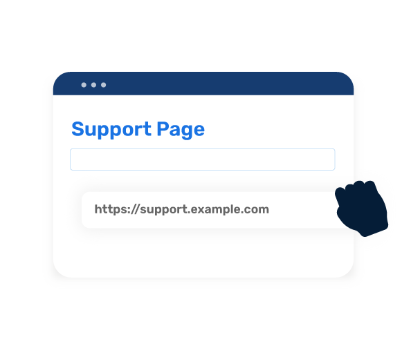 Pagina di supporto personalizzabile