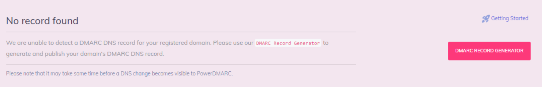 no se ha encontrado ningún registro DMARC