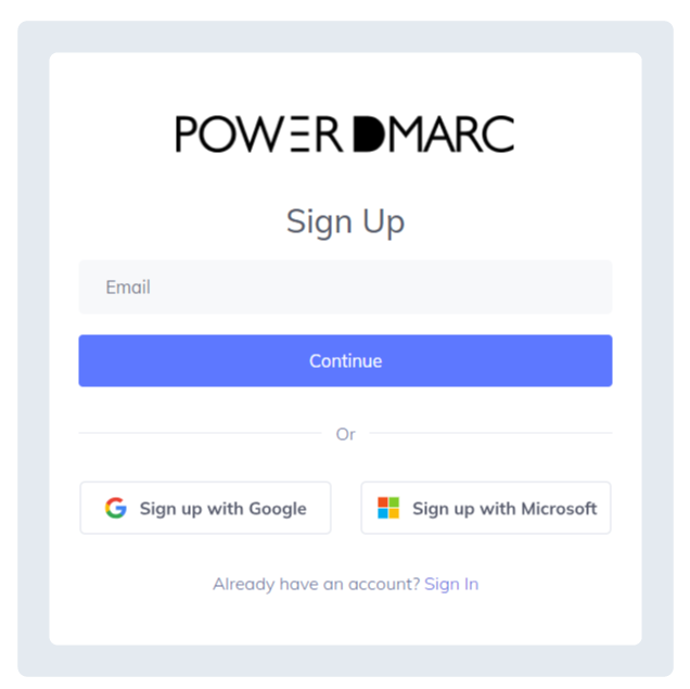 Aanmelden op het PowerDMARC-portaal