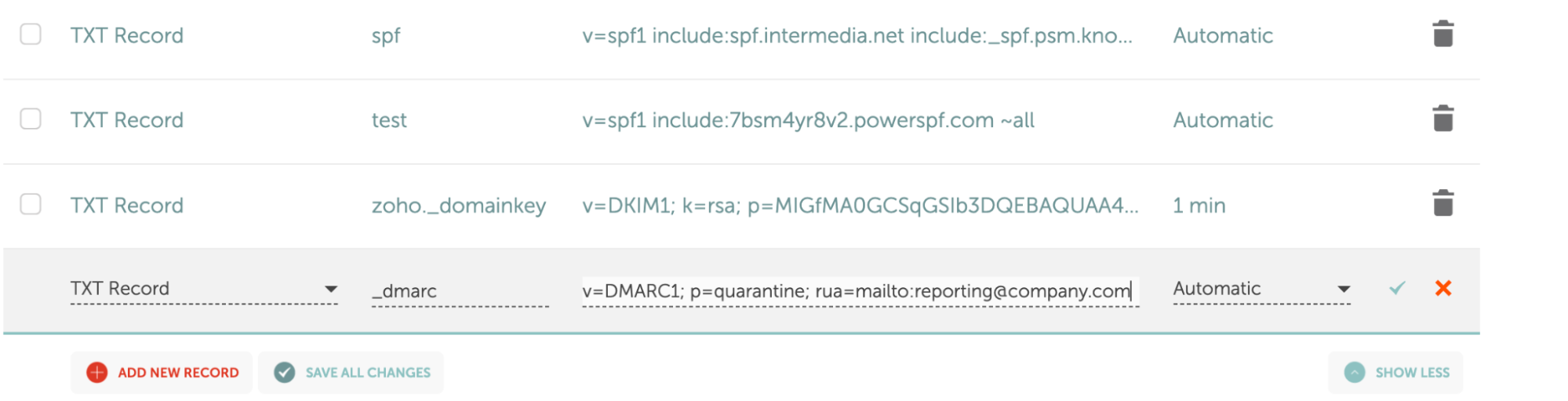 Pubblica il record nel tuo DNS