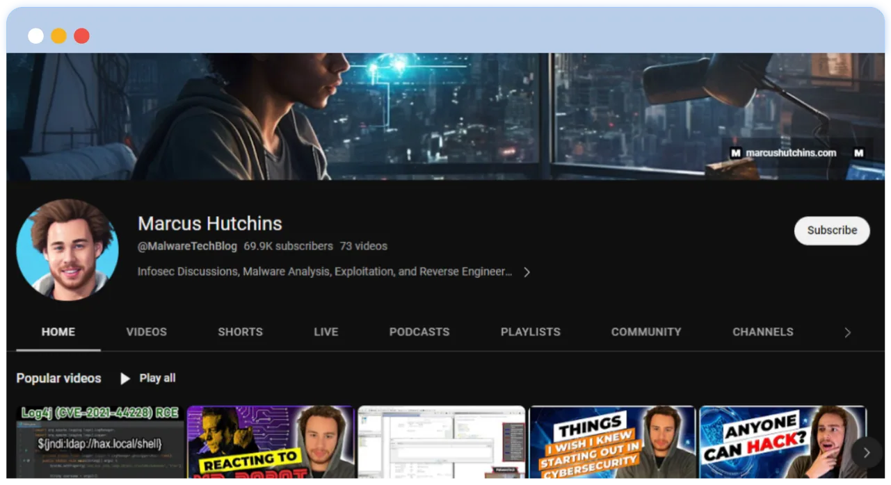10 Best Cybersecurity Youtube Channels of 2025 MalwareTech