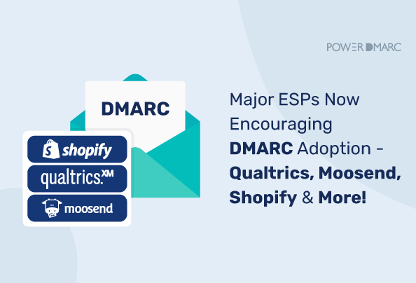 Los principales ESP fomentan ahora la adopción de DMARC: Qualtrics, Moosend, Shopify y muchos más.