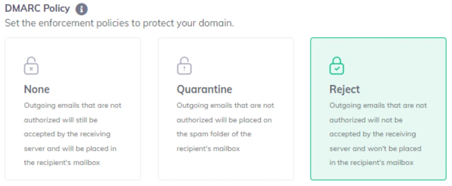 Select a DMARC Policy