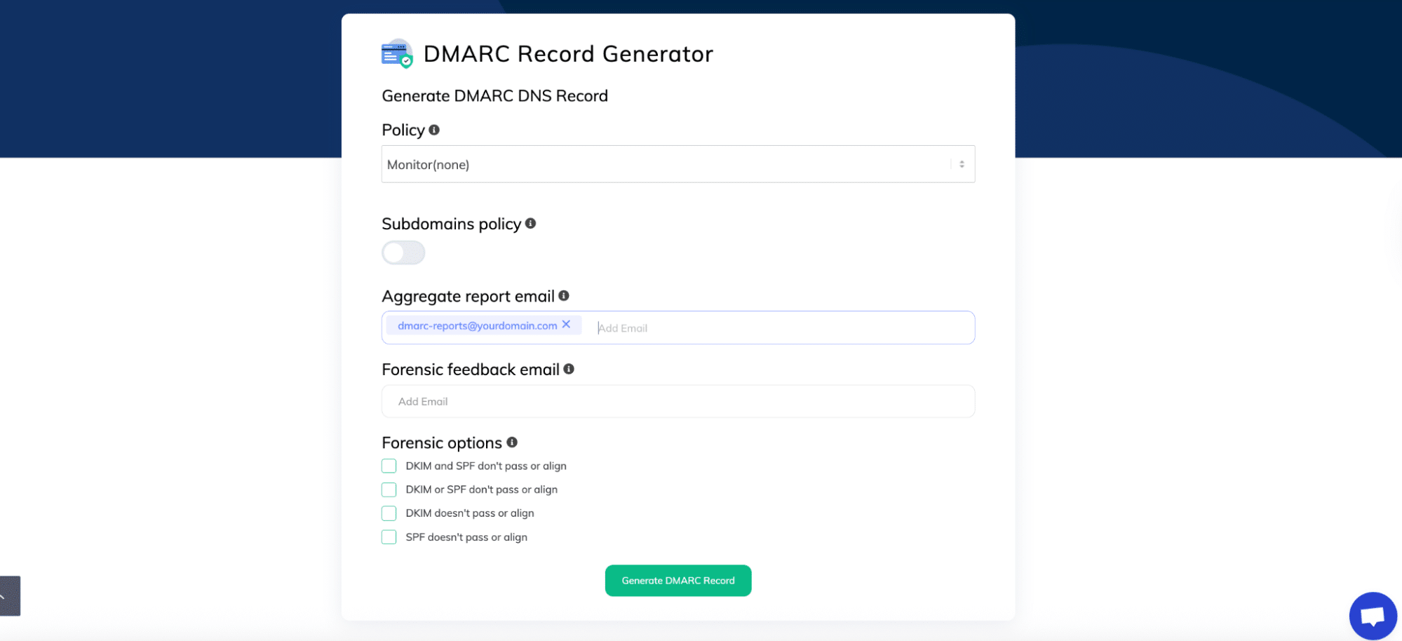 Create your DMARC record