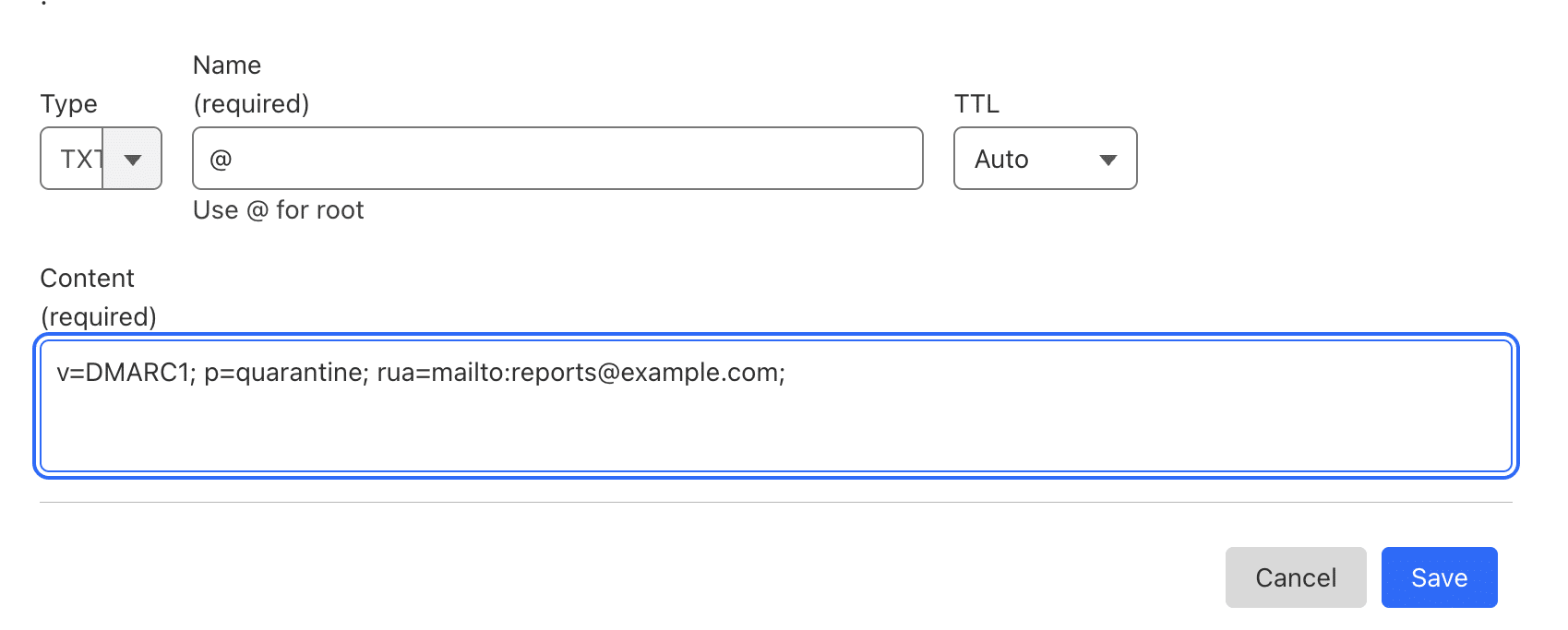 no DMARC record found