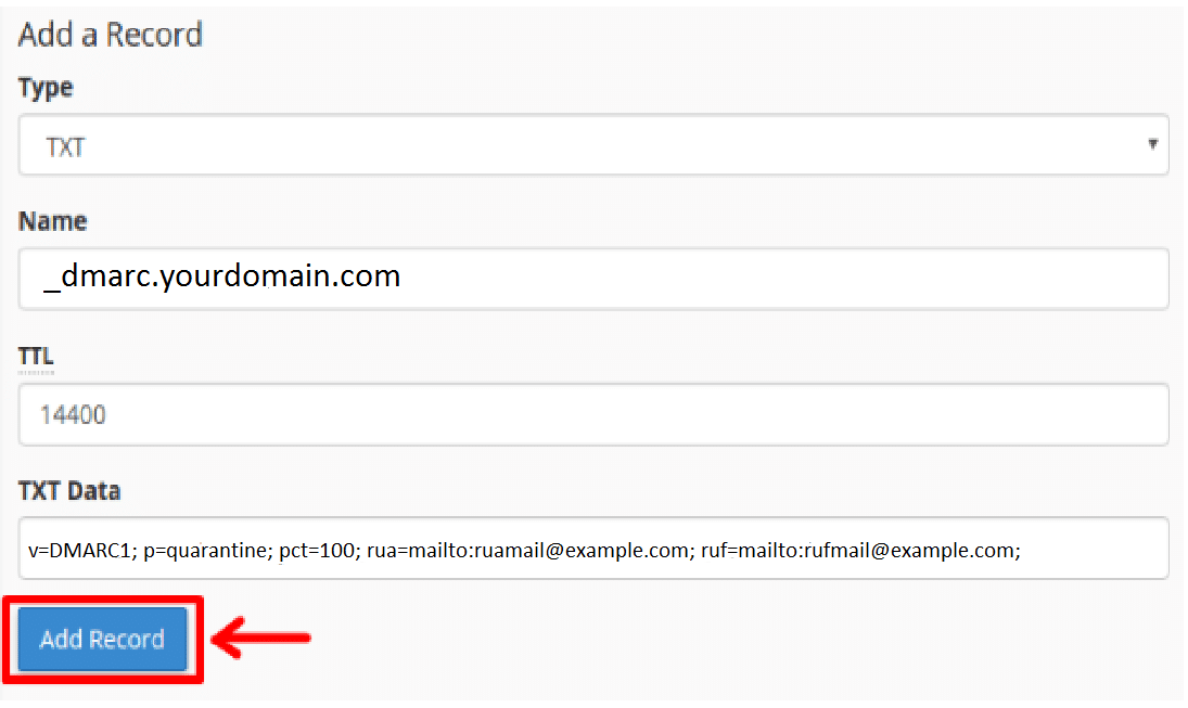 no DMARC record found