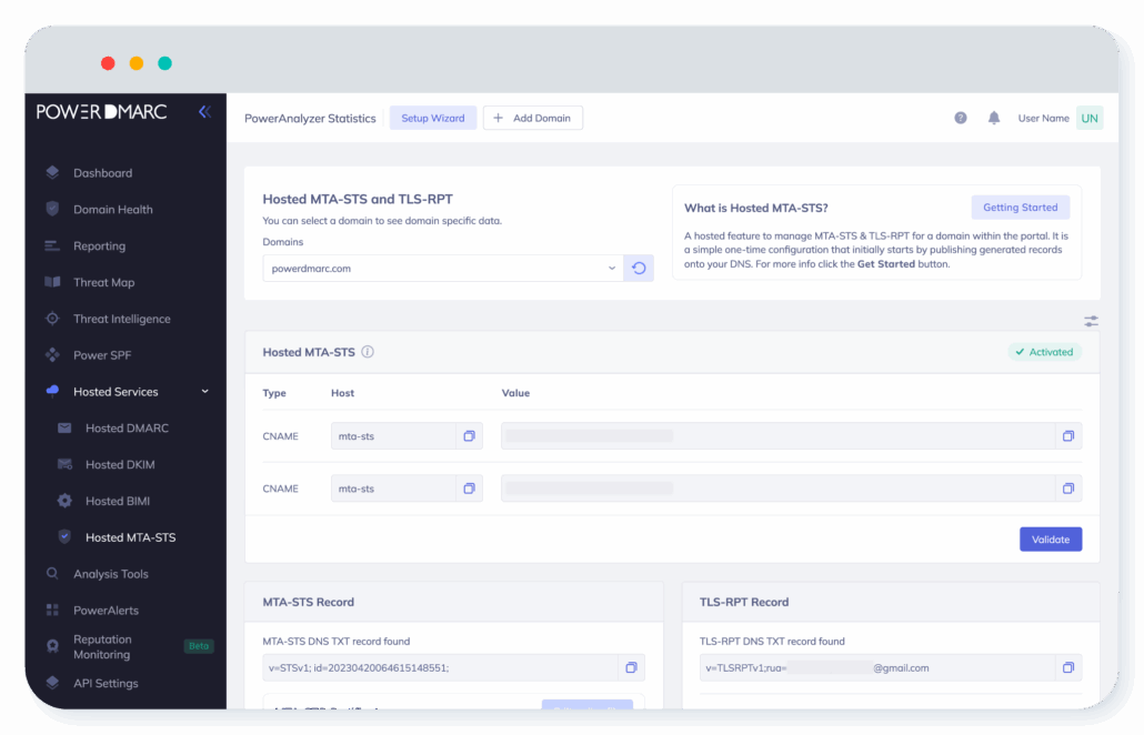 Gehostetes MTA-STS und TLS-RPT - PowerDMARC