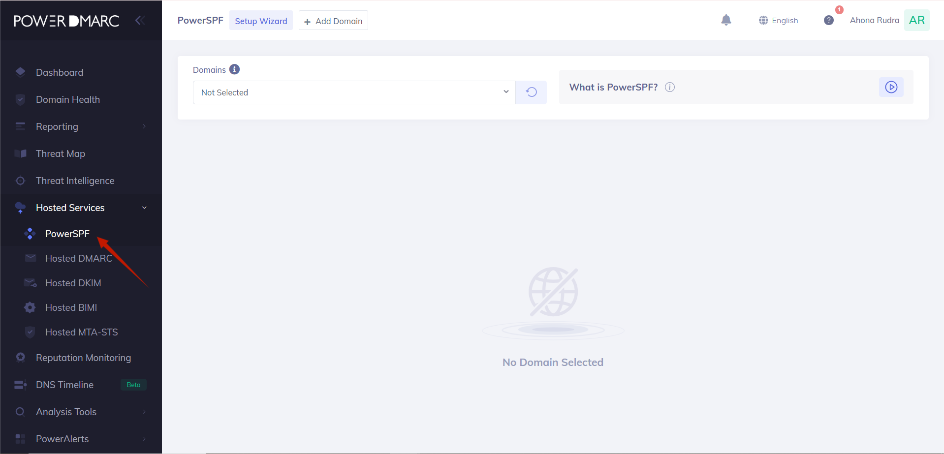 Log in to your PowerDMARC account