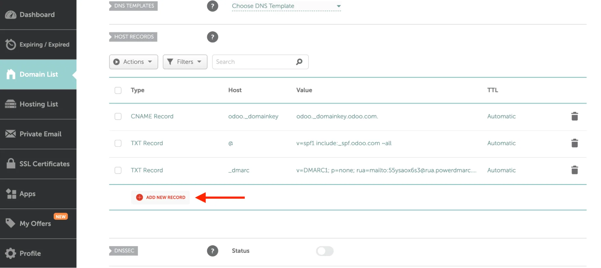Notifii DMARC, SPF, and DKIM Setup Guide Navigare verso la gestione dei DNS