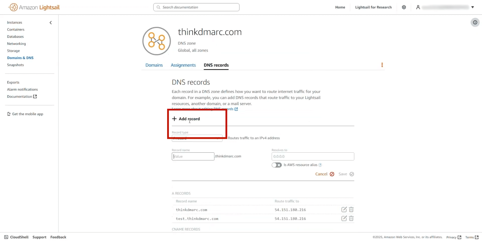 11 Een nieuw DNS-record aanmaken