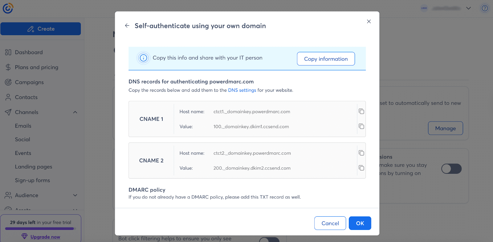 5 twee CNAME-records