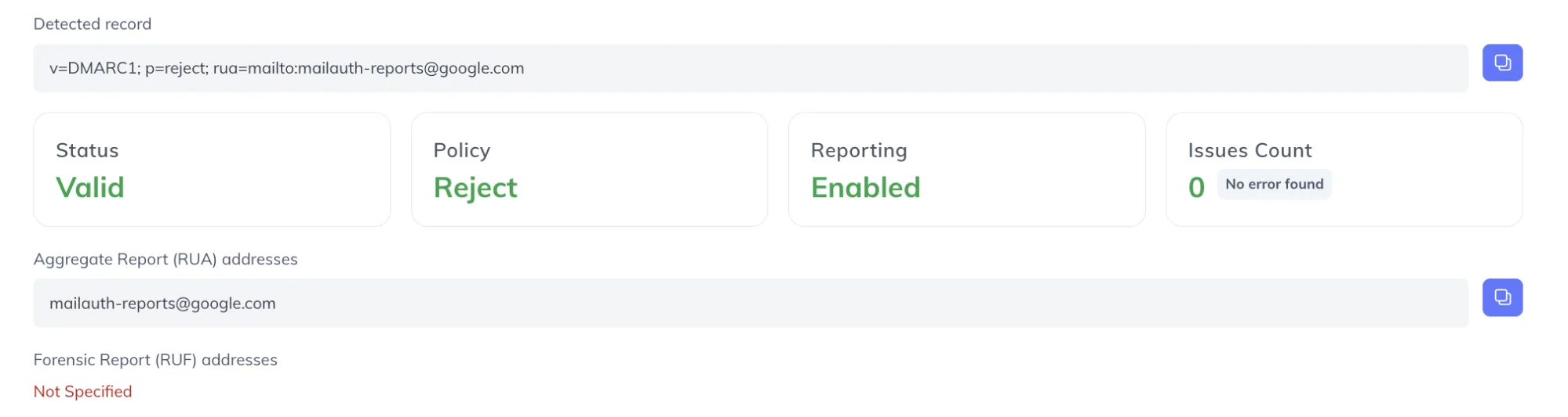 Comprobar si ya existe un registro DMARC