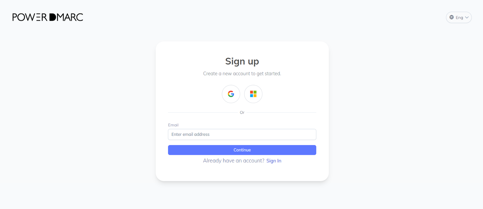 PowerDMARC3にサインアップまたはログインする