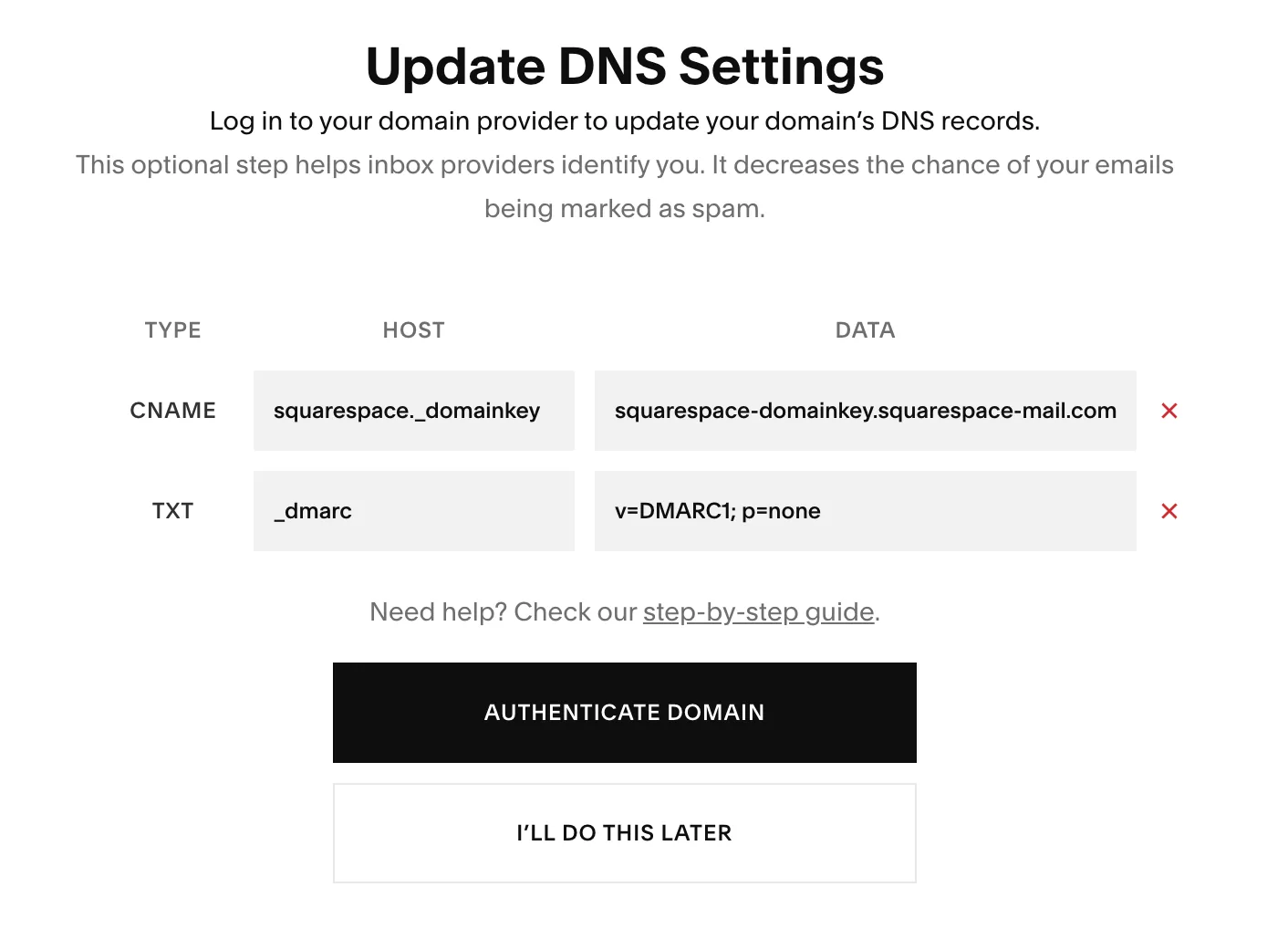 A Step-by-Step Guide to Setting Up SPF, DKIM, and DMARC for Squarespace Email Campaigns DNS1 bijwerken