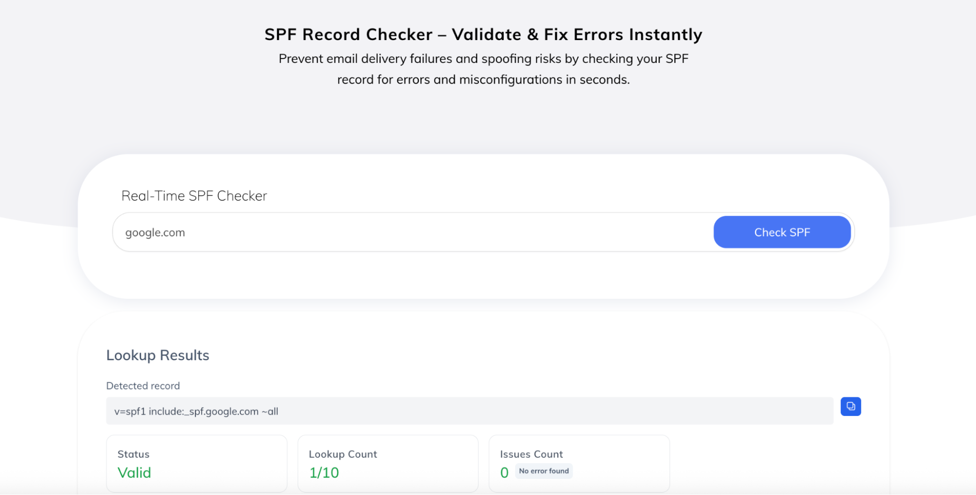 Verify SPF Is Published for Your Domain