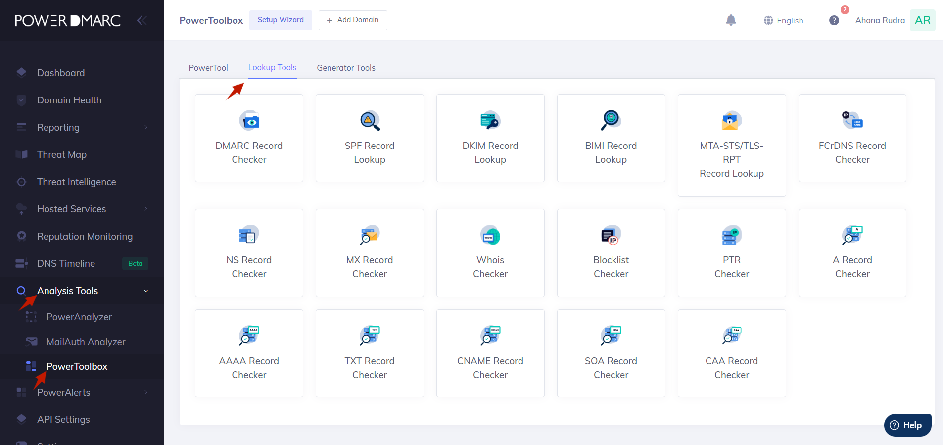 vaya a Cuadro de mandos > Herramientas de análisis > PowerToolbox > Herramientas de búsqueda