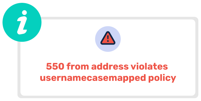 550 From Address Violates UsernameCaseMapped Policy: Causes & Fixes La dirección 550 infringe la política de mayúsculas y minúsculas en los nombres de usuario.