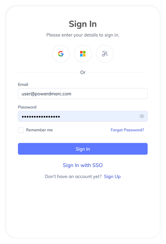 Accedi alla tua dashboard PowerDMARC