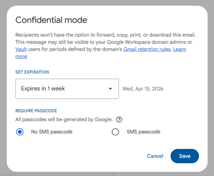 So versenden Sie eine sichere E-Mail in Gmail