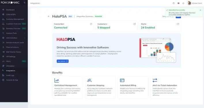 PowerDMARC Now Integrates with HaloPSA So richten Sie die Integration von PowerDMARC und HaloPSA ein