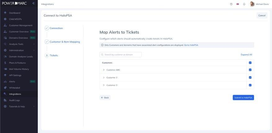 Asignar alertas a los tickets
