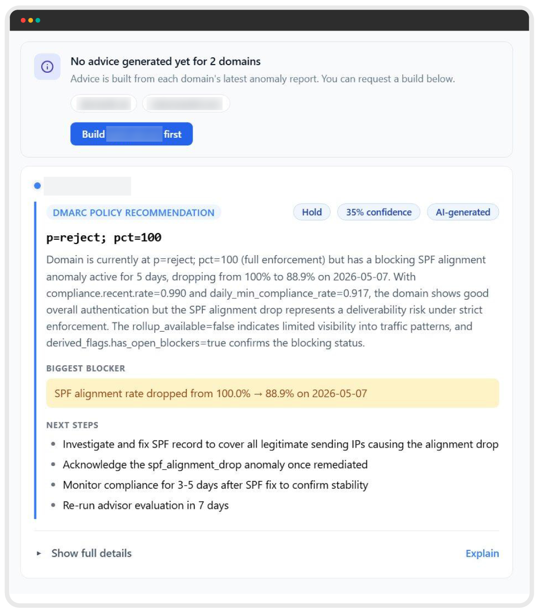 Расширенный вид «Smart Policy Advisor»