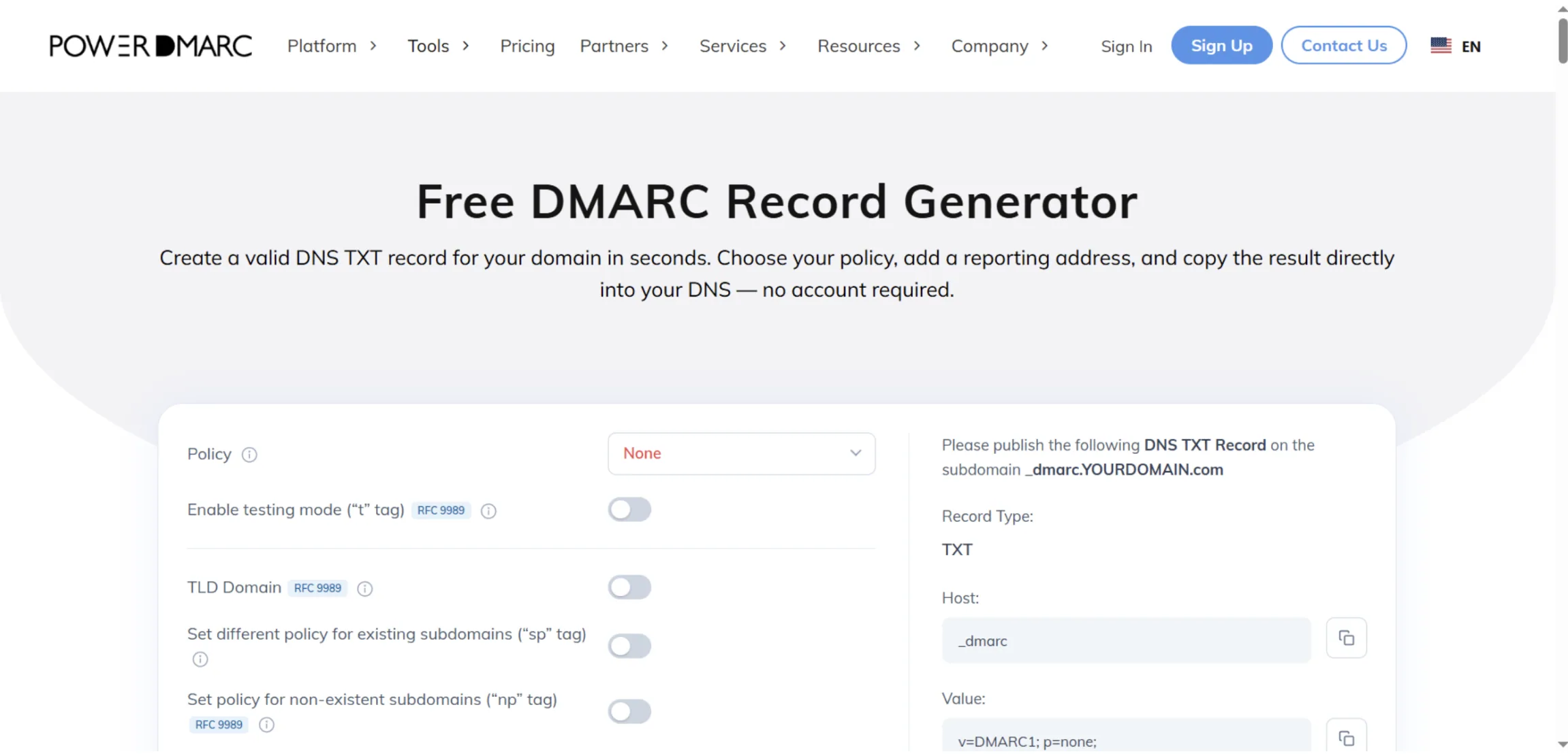 11 Generator rekordów DMARC