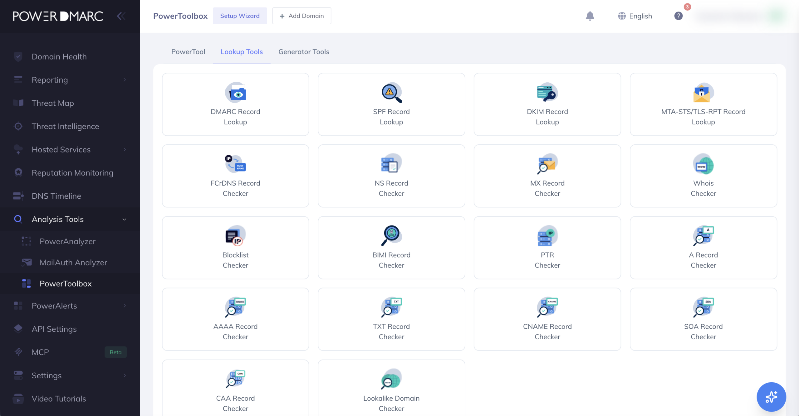 Zrzut ekranu z programu „Free DNS and Email Security Toolbox”