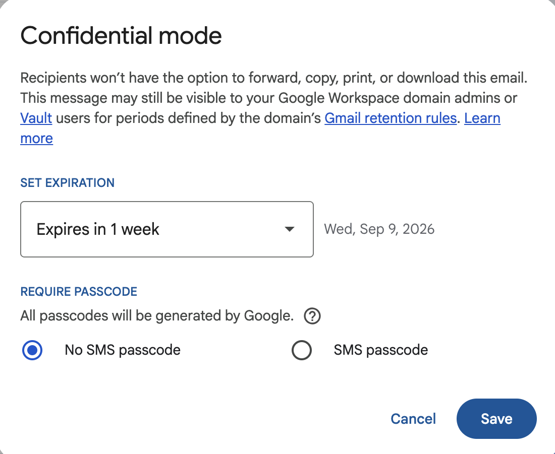 Activer le mode confidentiel dans Gmail